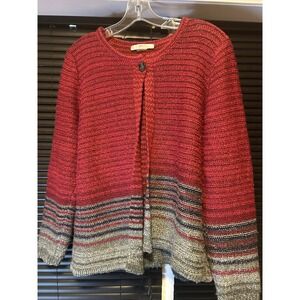 Alia Petite Cardigan Womens PL Multi-Color Knit Button Front Casual Classic